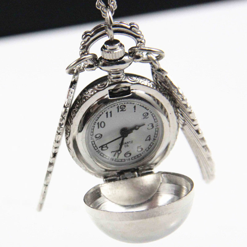Fiction Edge | Harry Potter Snitch Pocket Watch Necklace | Retro Quidditch Ornament