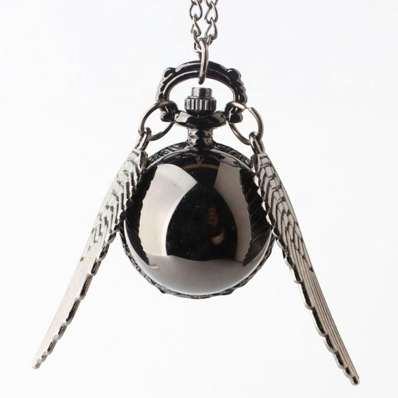 Fiction Edge | Harry Potter Snitch Pocket Watch Necklace | Retro Quidditch Ornament