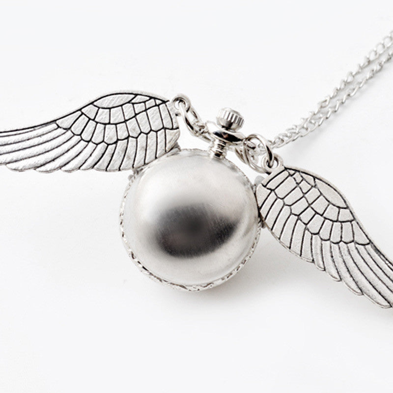 Fiction Edge | Harry Potter Snitch Pocket Watch Necklace | Retro Quidditch Ornament