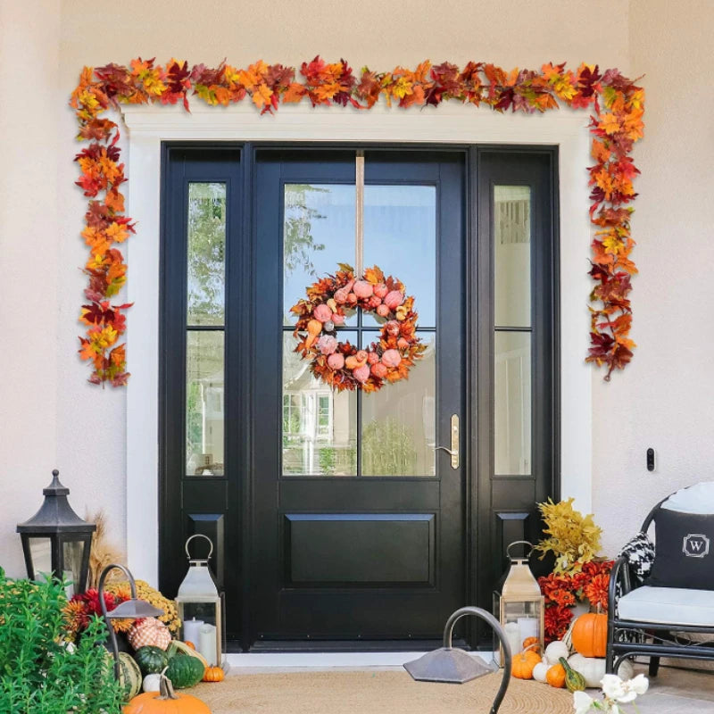 180cm Autumn Maple Leaf Garland – Fall, Halloween & Christmas Decoration