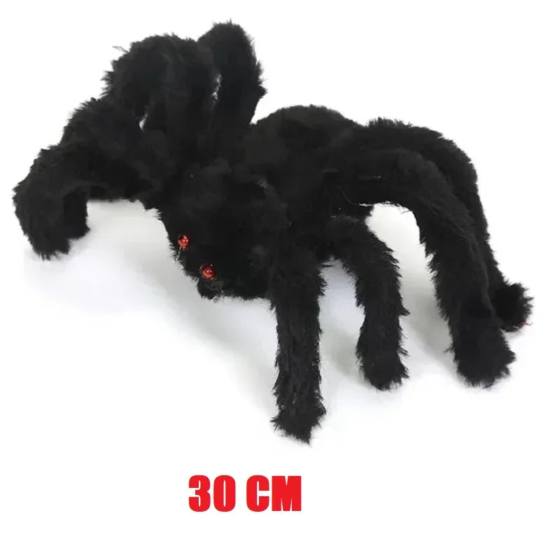 Giant Plush Black Spider – Scary Halloween Decoration (30–200cm)