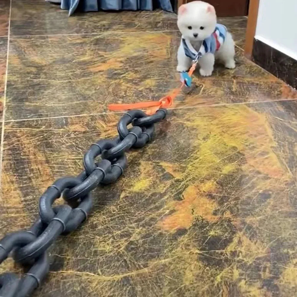 Halloween Pet Chain Leash – Funny Big Gold Plastic Dog Lead