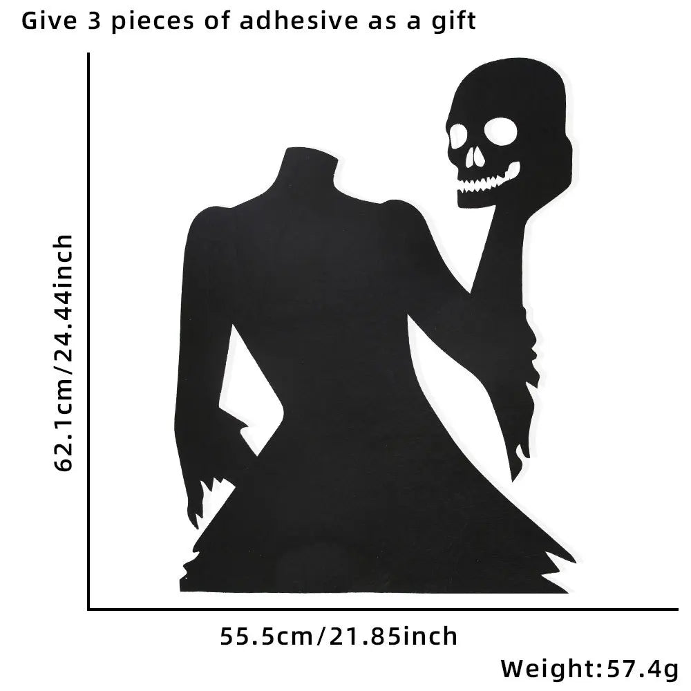 Halloween Window & Door Stickers – Ghost, Skeleton Hand, Pumpkin & Witch Décor