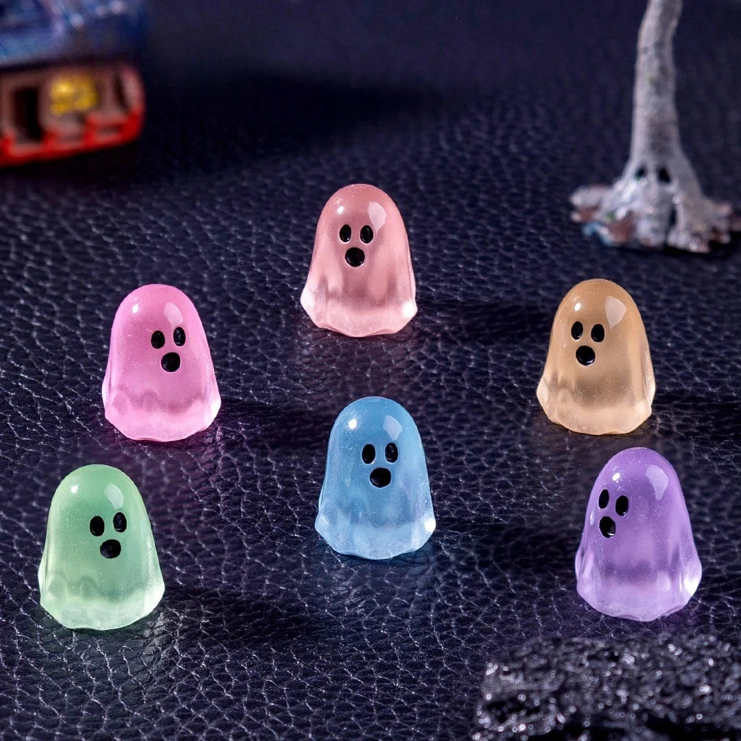 10/20/50pcs Glowing Ghost Miniatures – Halloween Resin Decorations