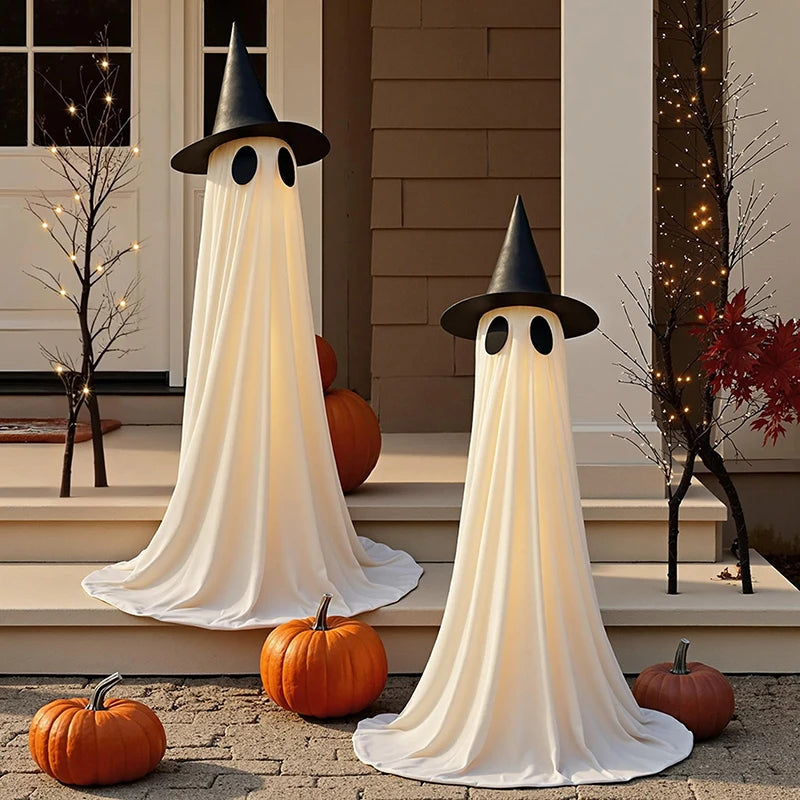 Halloween Glowing Ghosts – Outdoor Yard & Porch Decorations