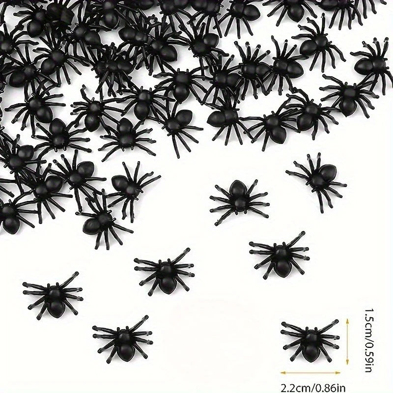 Realistic Black Spiders – Halloween & Haunted House Decor