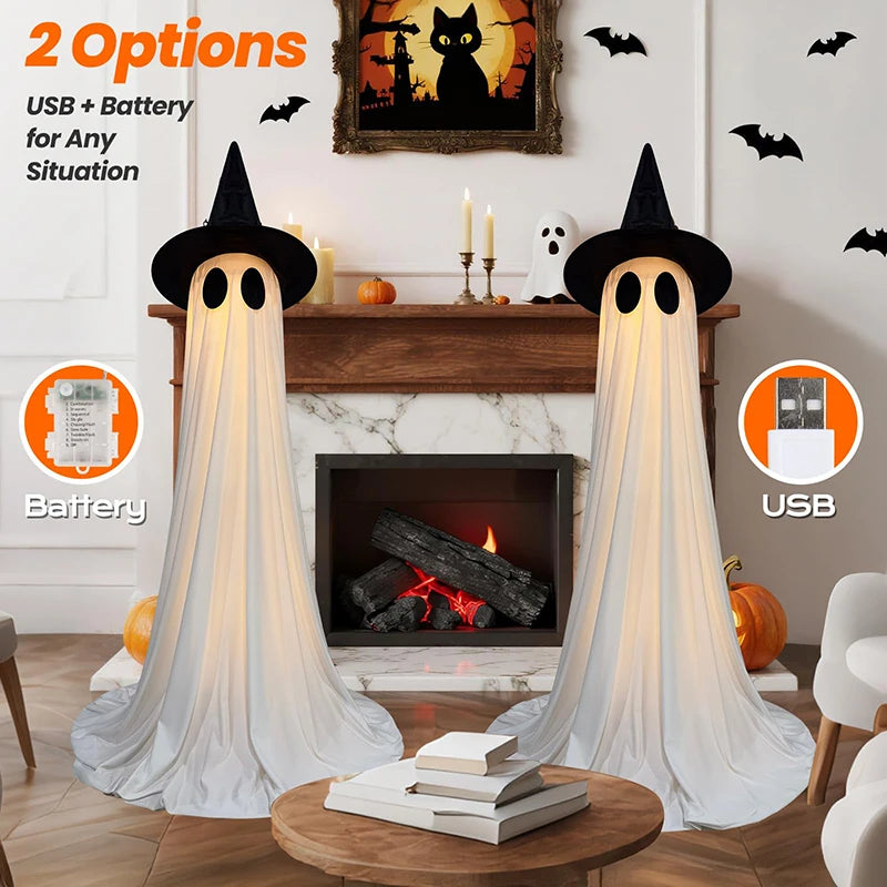 Halloween Glowing Ghosts – Outdoor Yard & Porch Decorations