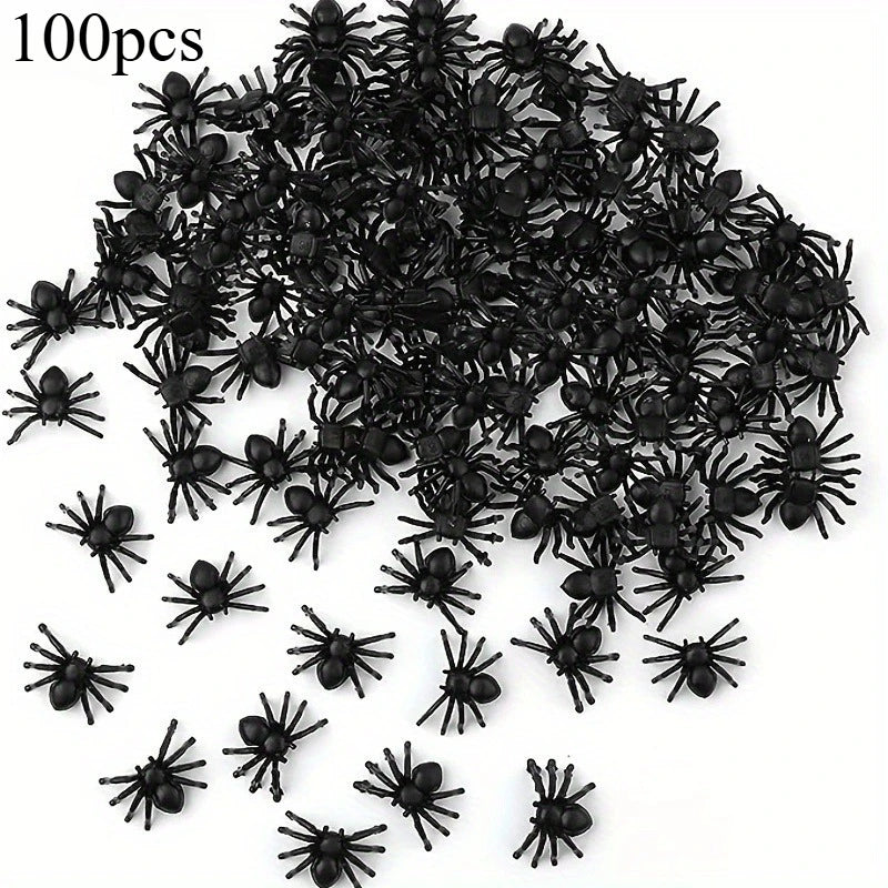 Realistic Black Spiders – Halloween & Haunted House Decor