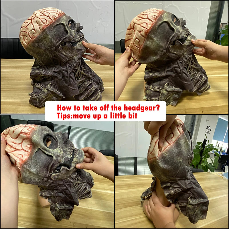 Full Head Skeleton Mask – Realistic Latex Halloween Cosplay Prop