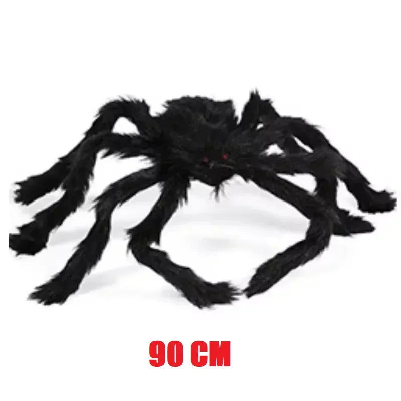 Giant Plush Black Spider – Scary Halloween Decoration (30–200cm)