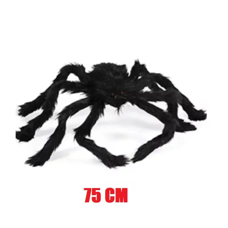 Giant Plush Black Spider – Scary Halloween Decoration (30–200cm)