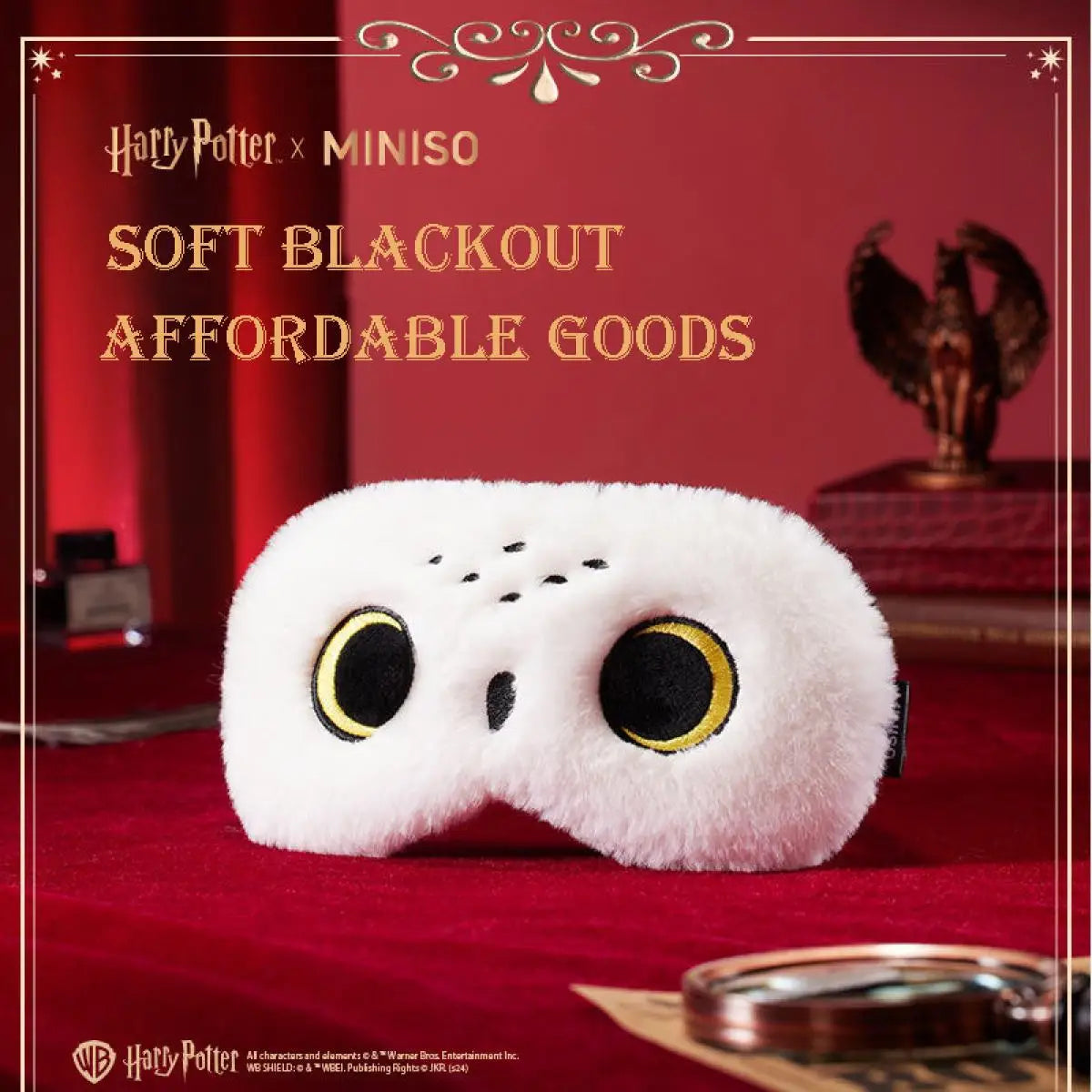 Fiction Edge | MINISO Harry Potter Hedwig Plush Eye Mask | Cozy Sleep Essential