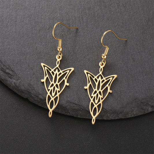 Elven Princes Earrings | LOTR Dangle Hoop Charms | Fiction Edge