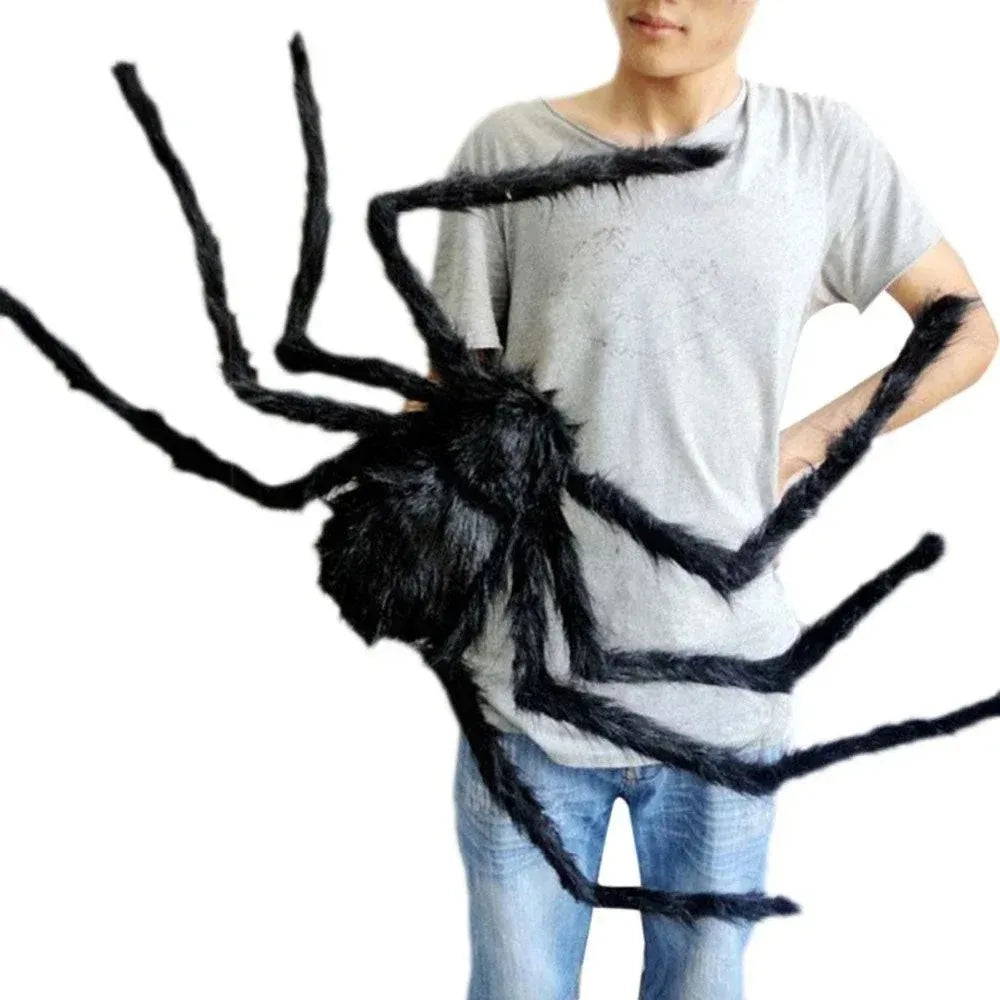 Giant Plush Black Spider – Scary Halloween Decoration (30–200cm)