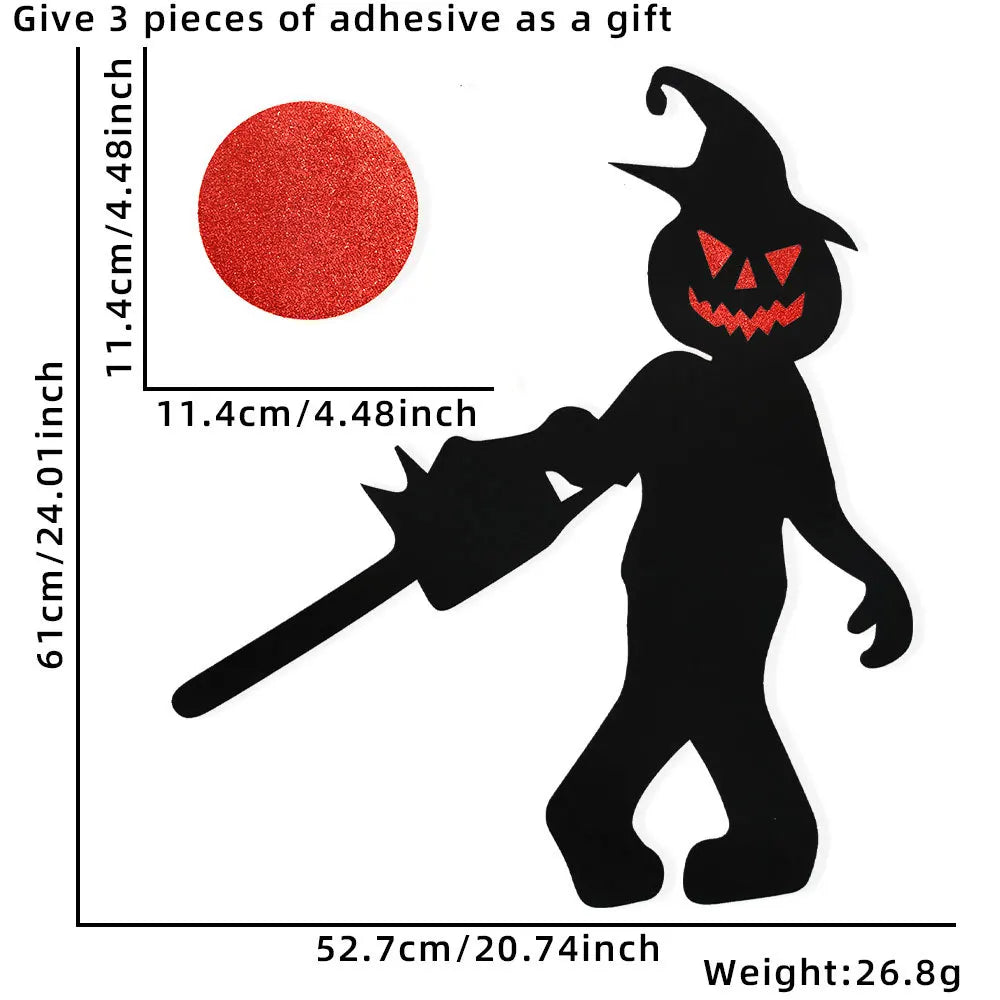 Halloween Window & Door Stickers – Ghost, Skeleton Hand, Pumpkin & Witch Décor