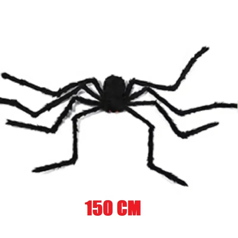 Giant Plush Black Spider – Scary Halloween Decoration (30–200cm)