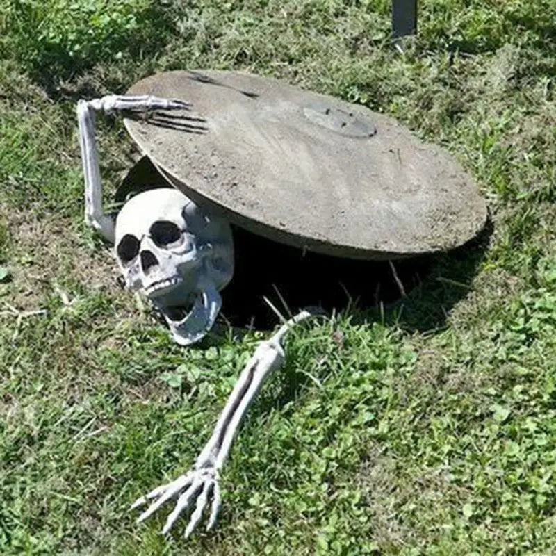 Skeleton Stakes – Realistic Skull & Hand Arms for Halloween Decor