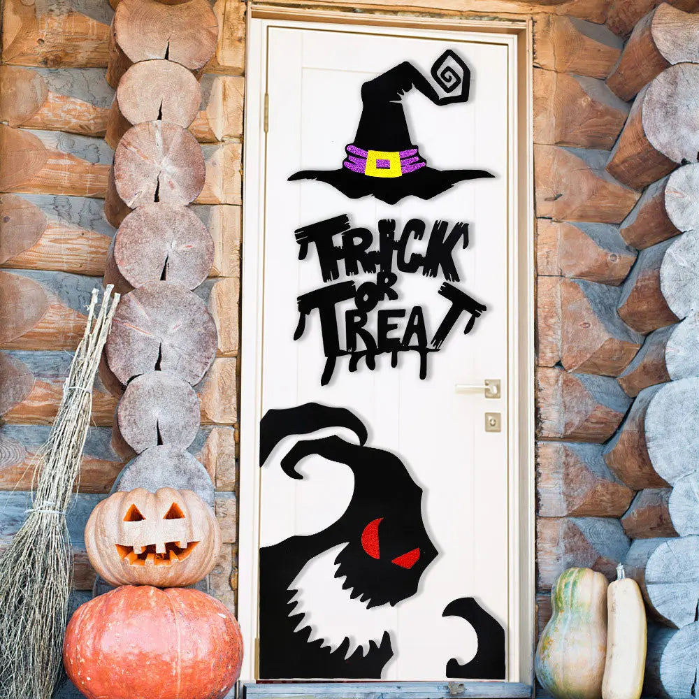 Halloween Window & Door Stickers – Ghost, Skeleton Hand, Pumpkin & Witch Décor