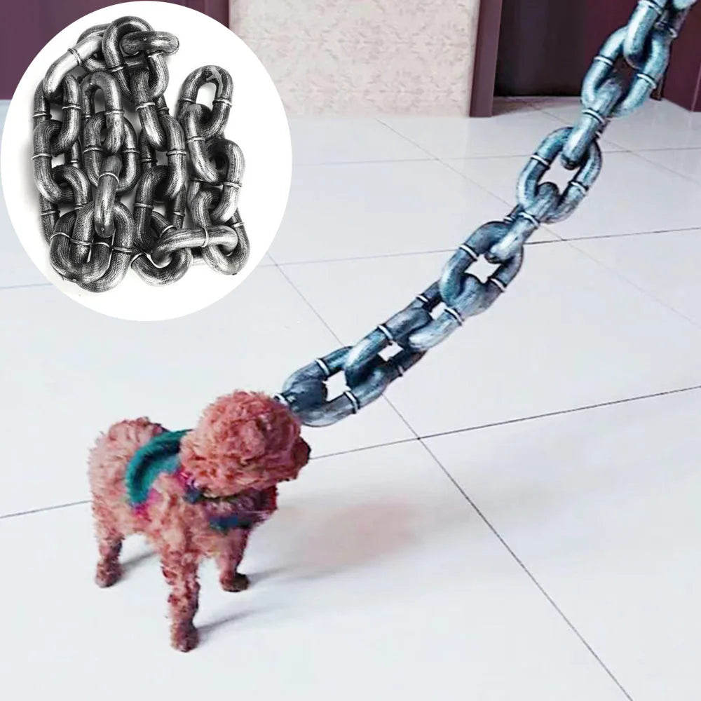 Halloween Pet Chain Leash – Funny Big Gold Plastic Dog Lead