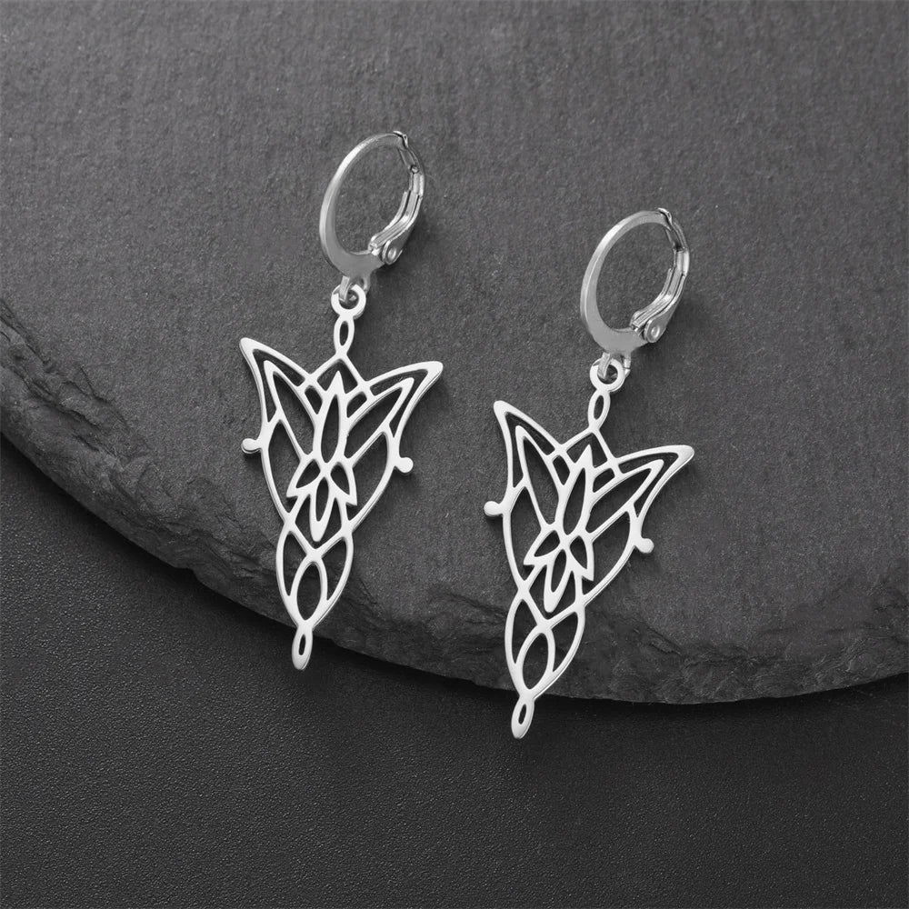 Elven Princes Earrings | LOTR Dangle Hoop Charms | Fiction Edge