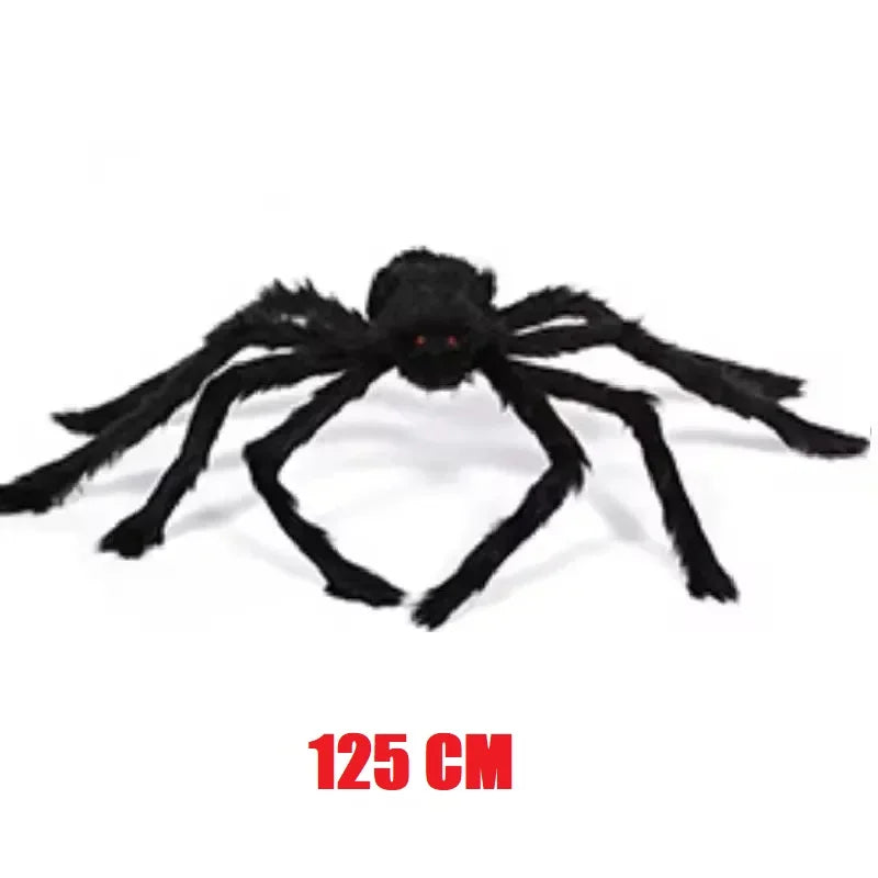 Giant Plush Black Spider – Scary Halloween Decoration (30–200cm)