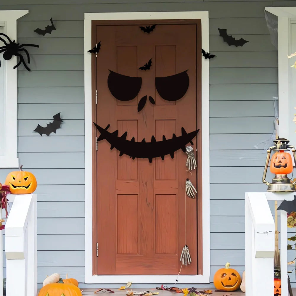 Halloween Window & Door Stickers – Ghost, Skeleton Hand, Pumpkin & Witch Décor