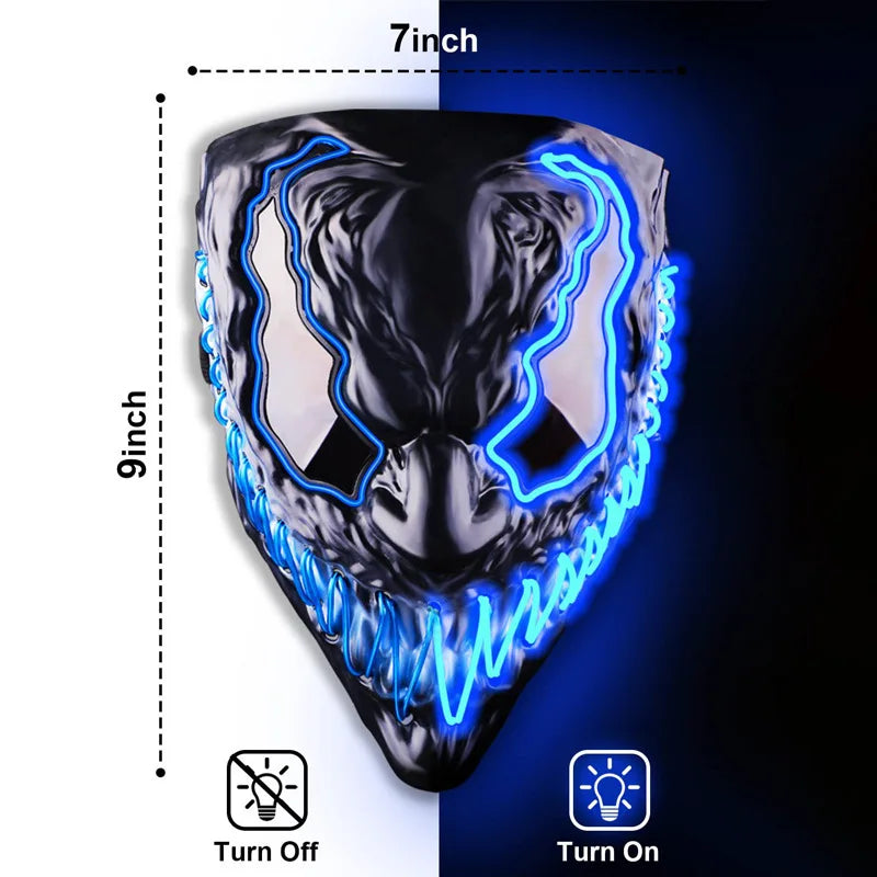 Marvel Venom LED Mask – Glow Cosplay Full Face Halloween Party Prop