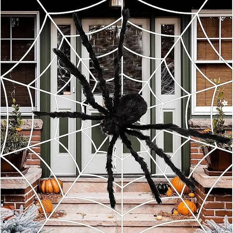 Giant Plush Black Spider – Scary Halloween Decoration (30–200cm)