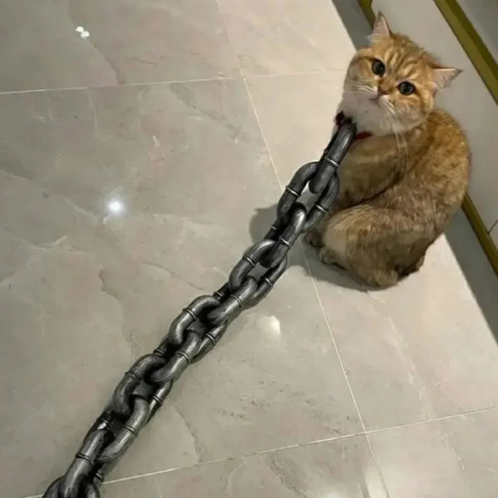 Halloween Pet Chain Leash – Funny Big Gold Plastic Dog Lead