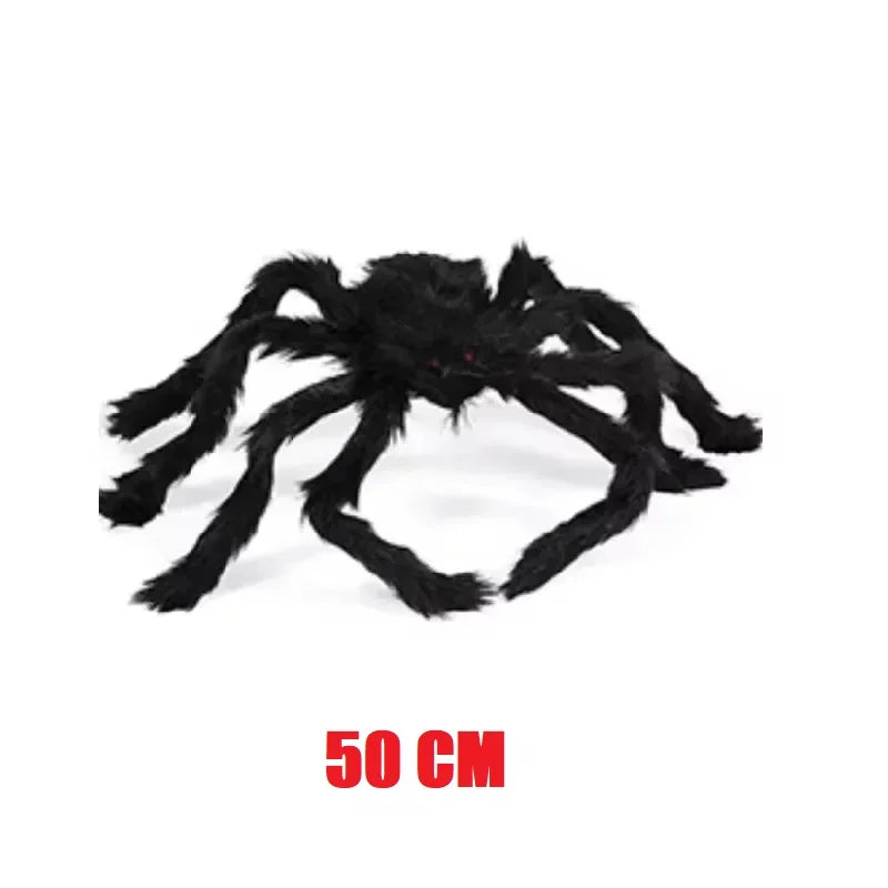 Giant Plush Black Spider – Scary Halloween Decoration (30–200cm)