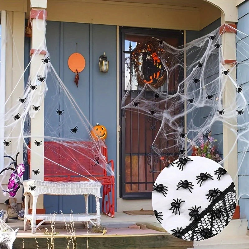 Realistic Black Spiders – Halloween & Haunted House Decor