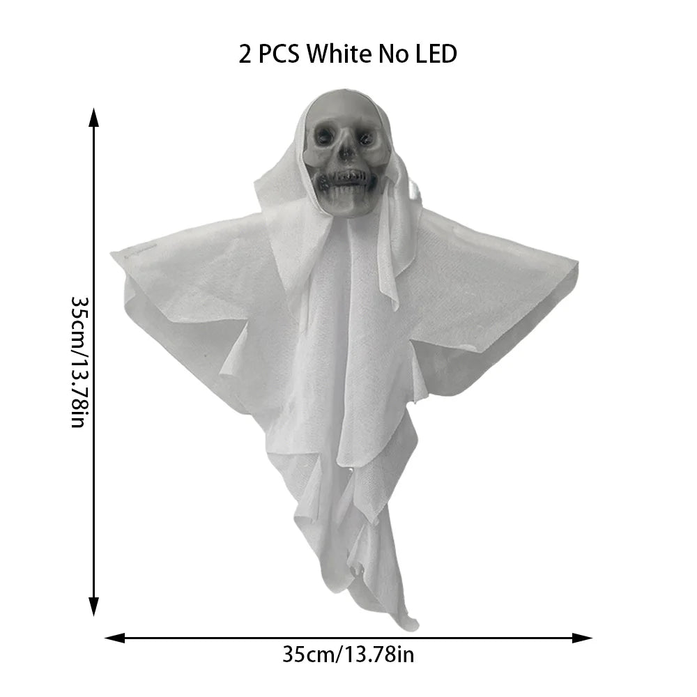 2pcs Hanging Skull Ghosts – Halloween Party & Outdoor Horror Props