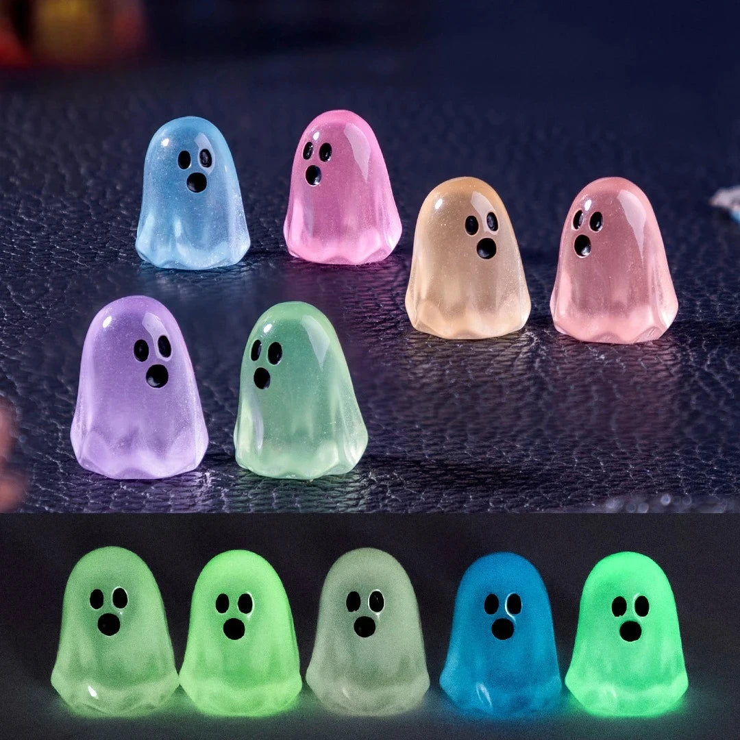 10/20/50pcs Glowing Ghost Miniatures – Halloween Resin Decorations