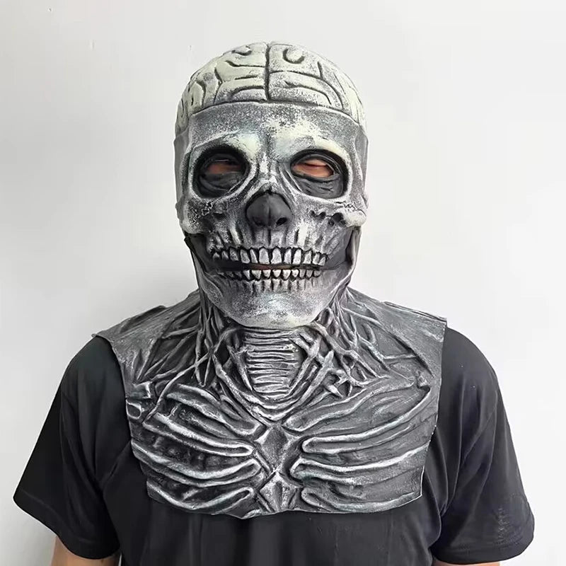 Full Head Skeleton Mask – Realistic Latex Halloween Cosplay Prop