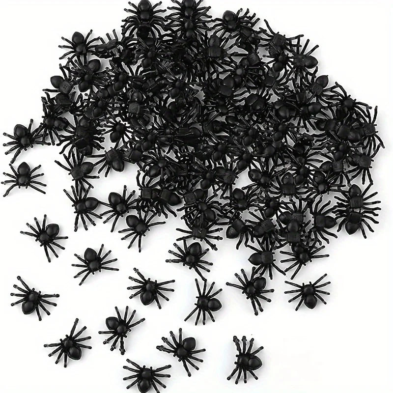 Realistic Black Spiders – Halloween & Haunted House Decor