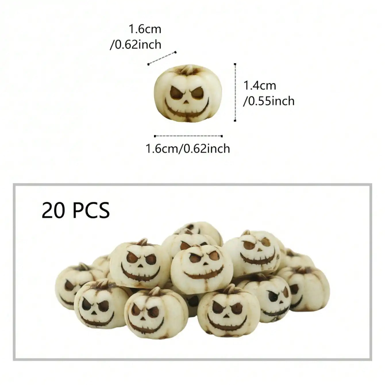 20pcs Mini Resin Pumpkins – Realistic Halloween Party & Garden Décor