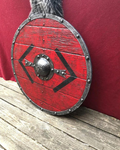 Lagertha Shieldmaiden Plank Blue Viking Shield | FictionEdge