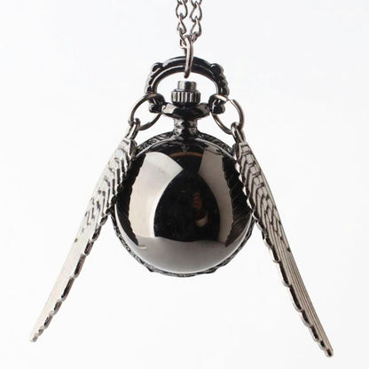 Fiction Edge | Harry Potter Snitch Pocket Watch Necklace | Retro Quidditch Ornament