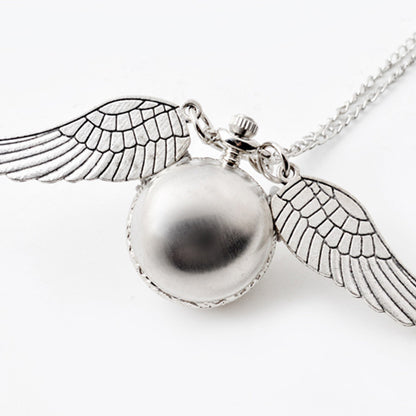 Fiction Edge | Harry Potter Snitch Pocket Watch Necklace | Retro Quidditch Ornament