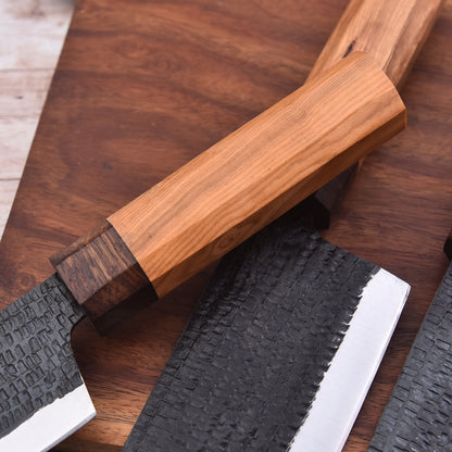 Elegant Pattern Chef Knife Set | 5-Piece Forged Steel | Fiction Edge
