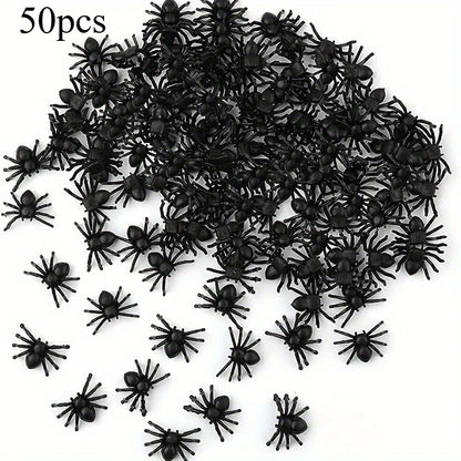 Realistic Black Spiders – Halloween & Haunted House Decor
