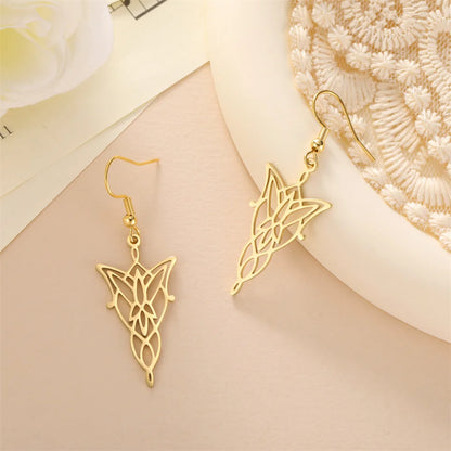 Elven Princes Earrings | LOTR Dangle Hoop Charms | Fiction Edge