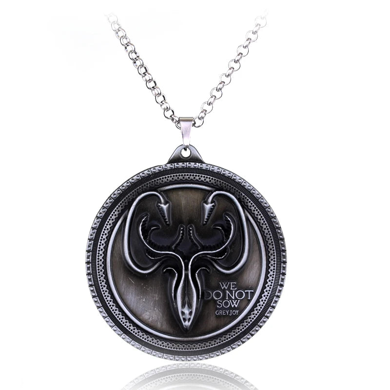 Fire and Blood House Targaryen Dragon Necklace A Song of Ice and Fire Metal Pendant Necklace for Women Men Fans Choker Jewelry