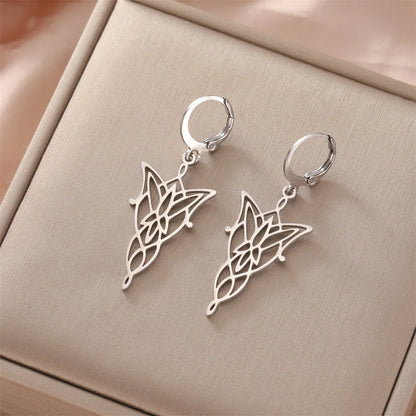 Elven Princes Earrings | LOTR Dangle Hoop Charms | Fiction Edge