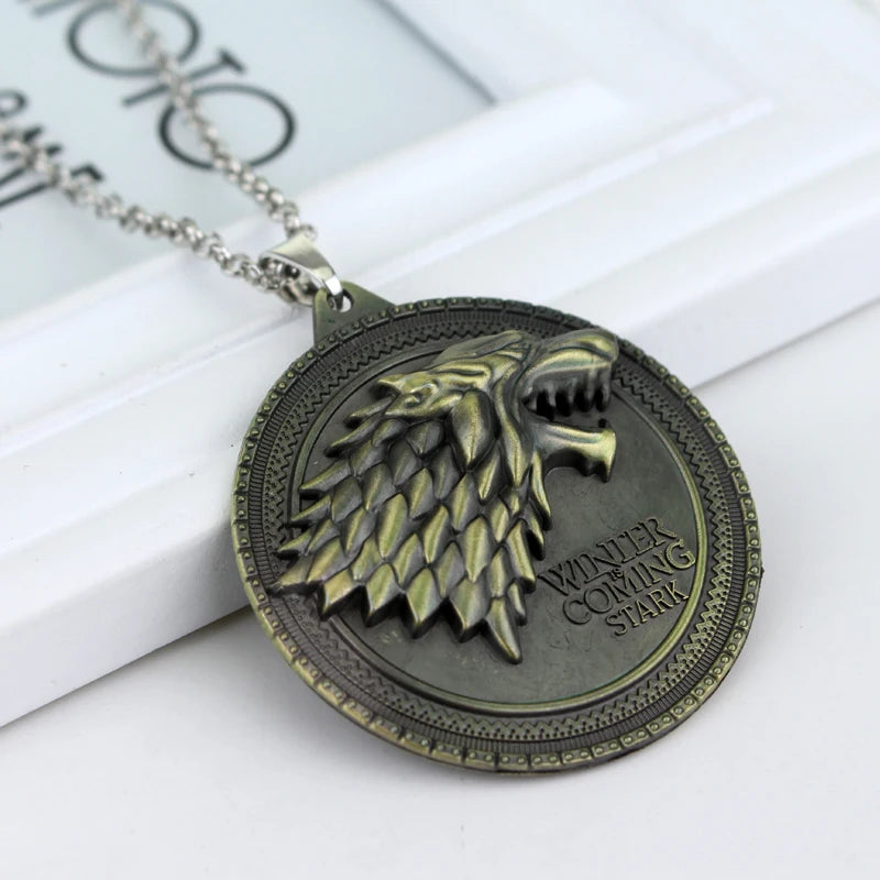 Fire and Blood House Targaryen Dragon Necklace A Song of Ice and Fire Metal Pendant Necklace for Women Men Fans Choker Jewelry