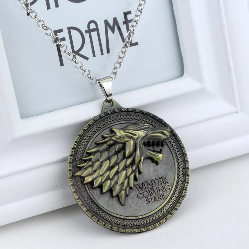 Fire and Blood House Targaryen Dragon Necklace A Song of Ice and Fire Metal Pendant Necklace for Women Men Fans Choker Jewelry
