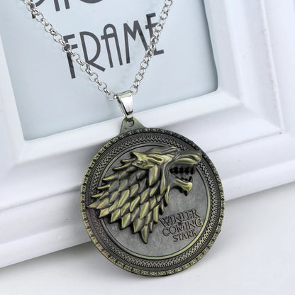 Fire and Blood House Targaryen Dragon Necklace A Song of Ice and Fire Metal Pendant Necklace for Women Men Fans Choker Jewelry