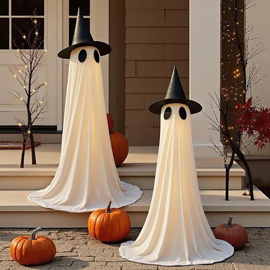 Halloween Glowing Ghosts – Outdoor Yard & Porch Decorations