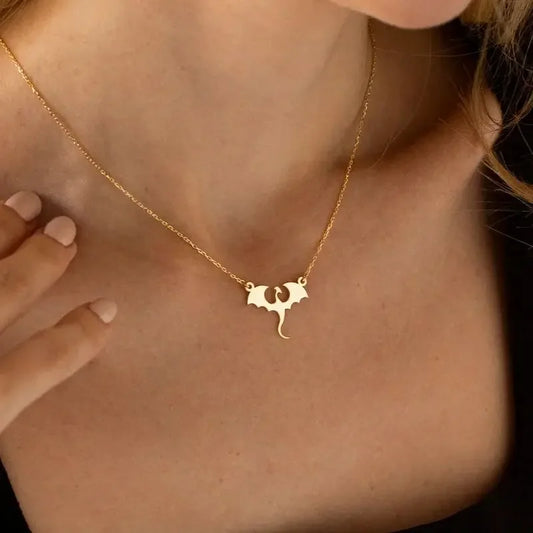 Dragon Sigil Clavicle Necklace – Medieval Steel Edition