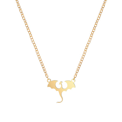 Dragon Movie Family Same Clavicle Necklace Vintage Medieval Smooth Luxurious Stainless Steel Dragon Pendant Necklace Thrones